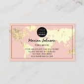 Wereldkaart Wereldbol Map Reisbureau Gold Roos Visitekaartje (Achterkant)