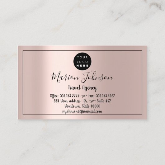 Wereldkaart Wereldbol Map Reisbureau Roos Gold Log Visitekaartje (Achterkant)