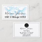 Wereldkaart Wereldbol Map Reisbureau White Logo Bl Visitekaartje (Voorkant / Achterkant)