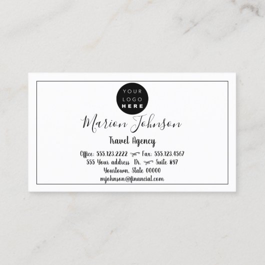 Wereldkaart Wereldbol Map Reisbureau White Logo Bl Visitekaartje (Achterkant)