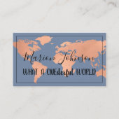 Wereldkaart Wereldbol Map Travel Agency Copper Nav Visitekaartje (Voorkant)
