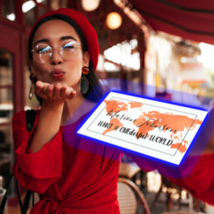 wereldkaart Wereldbol Map Travel Agency Roos Coope Visitekaartje