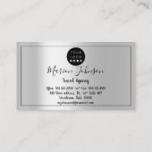 Wereldkaart Wereldbol Map Travel Agency Silver Mer Visitekaartje (Achterkant)