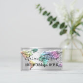 Wereldkaart Wereldbol Map Travel Agency Silver Mer Visitekaartje (Staand voorkant)