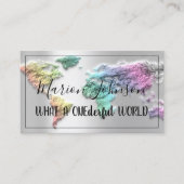 Wereldkaart Wereldbol Map Travel Agency Silver Mer Visitekaartje (Voorkant)