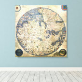 Wereldkaart Wereldkaart Venetiaanse monnik Fra Mau Canvas Afdruk (Insitu (Houten vloer))
