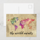  Wereldkaart | Wereldwachten Briefkaart (Voorkant / Achterkant)