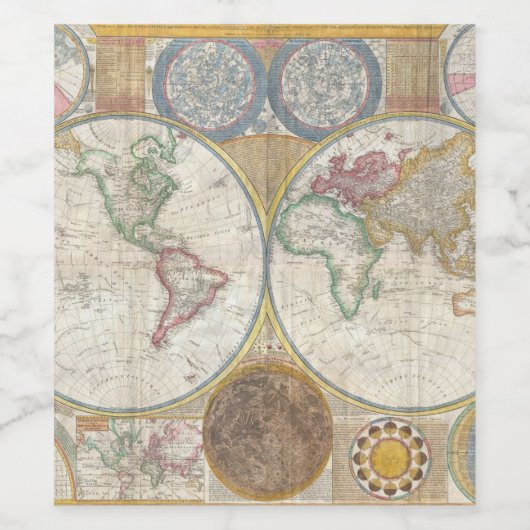  WERELDKAART WIJN ETIKET (Enkel label)