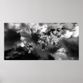 Wereldkaart wolken poster (Voorkant)