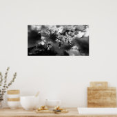 Wereldkaart wolken poster (Keuken)