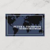 Wereldkaart Worldwide Professional Blue Visitekaartje (Voorkant)