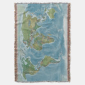 wereldkaart Woven Blanket - Earth Tones Deken (Voorkant Verticaal)