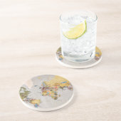 wereldkaart zandsteen onderzetter (Zijkant)