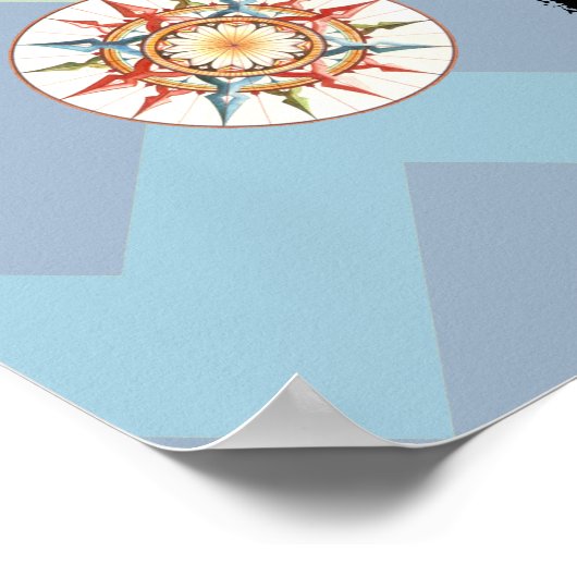 wereldkaart zee chevron poster (Hoek)