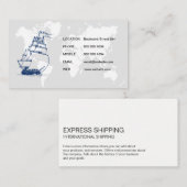 Wereldkaart / Zeilschip Visitekaartje (Voorkant / Achterkant)