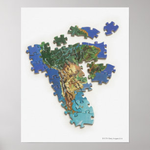 Wereldkaart, Zuid-Amerika 2 Poster