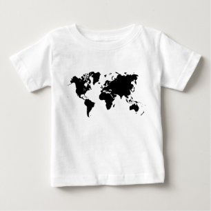 wereldkaart - zwart