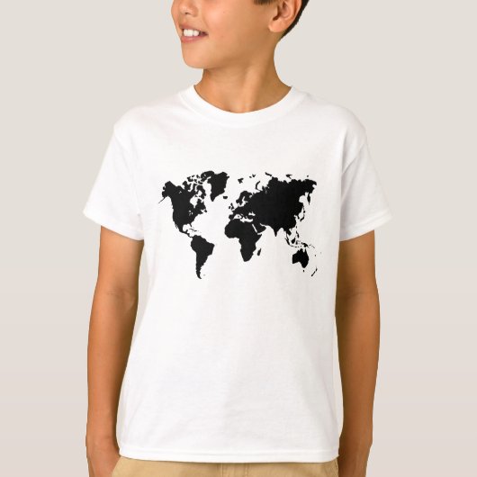 Wereldkaart - zwart t-shirt (Voorkant)