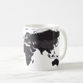 Wereldkaart Zwart & Wit Koffiemok (Voorkant rechts)