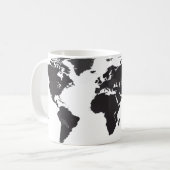 Wereldkaart Zwart & Wit Koffiemok (Voorkant links)
