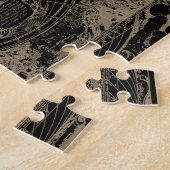  Wereldkaart Zwarte Tan Legpuzzel (Zijkant)