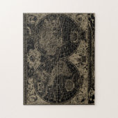  Wereldkaart Zwarte Tan Legpuzzel (Verticaal)