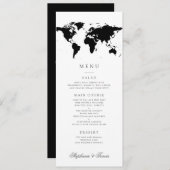 Wereldkaart zwarte witte bewerkbare kleuren menu (Voorkant / Achterkant)