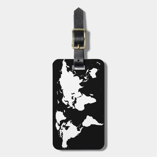 wereldkaarten ~ aanpasbare kleur bagagelabel (Voorkant verticaal)