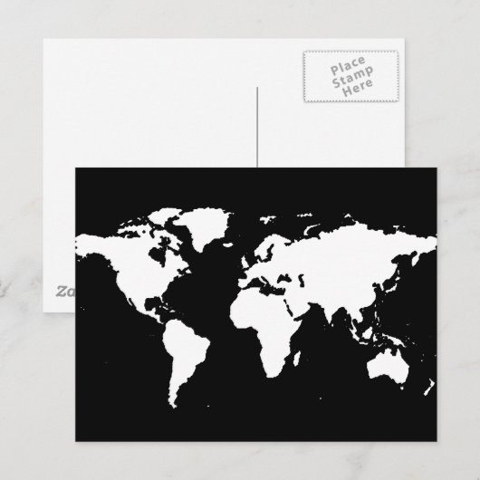 wereldkaarten ~ aanpasbare kleur briefkaart (Voorkant / Achterkant)