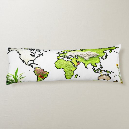 Wereldkaarten Body Pellow Lichaamskussen (Achterkant)