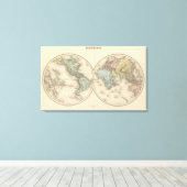 Wereldkaarten Canvas Afdruk (Insitu (Houten vloer))