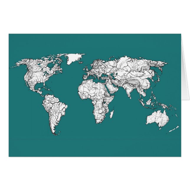 Wereldkaarten in turkooise (Voorkant Horizontaal)