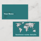 Wereldkaarten in turkooise visitekaartje (Voorkant / Achterkant)