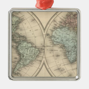 Wereldkaarten Metalen Ornament