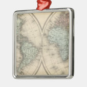 Wereldkaarten Metalen Ornament (Links)