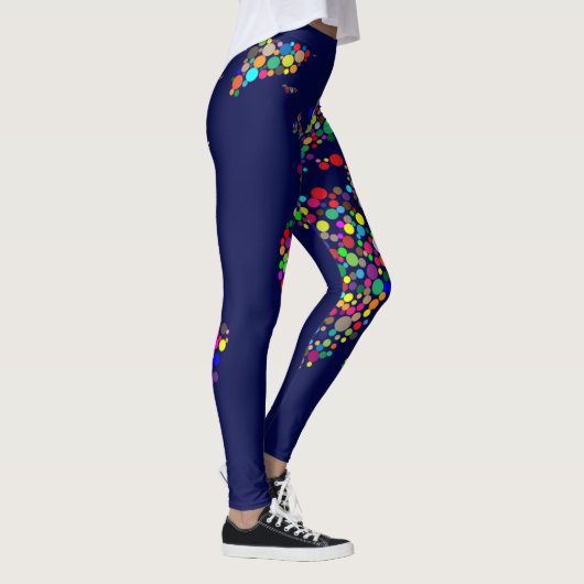wereldkaarten polkas leggings (Rechts)