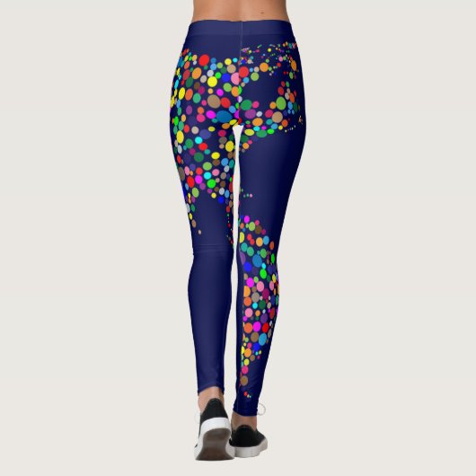 wereldkaarten polkas leggings (Achterkant)