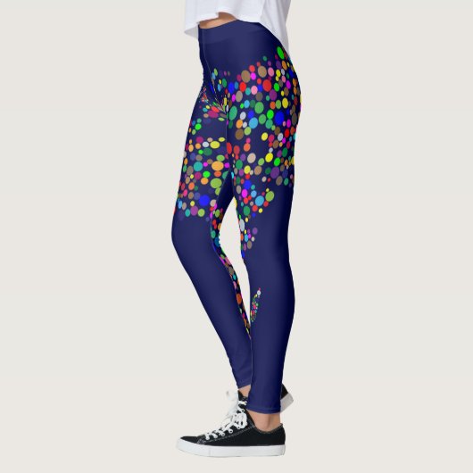 wereldkaarten polkas leggings (Links)