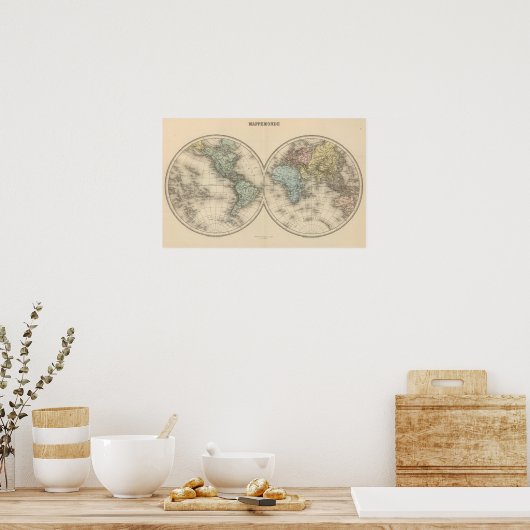 Wereldkaarten Poster (Keuken)