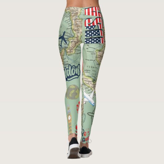 Wereldkaarten voor het ontwerpen van reisliefhebbe leggings (Achterkant)