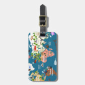 wereldkaarten voor kinderen bagagelabel (Voorkant verticaal)