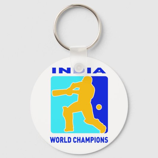 wereldkampioen cricket india sleutelhanger (Voorkant)