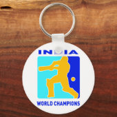 wereldkampioen cricket india sleutelhanger (Voorkant)