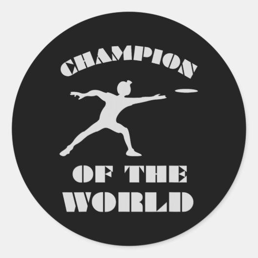 Wereldkampioen.. Disc Golf Frisbee Golf. Ronde Sticker (Voorkant)
