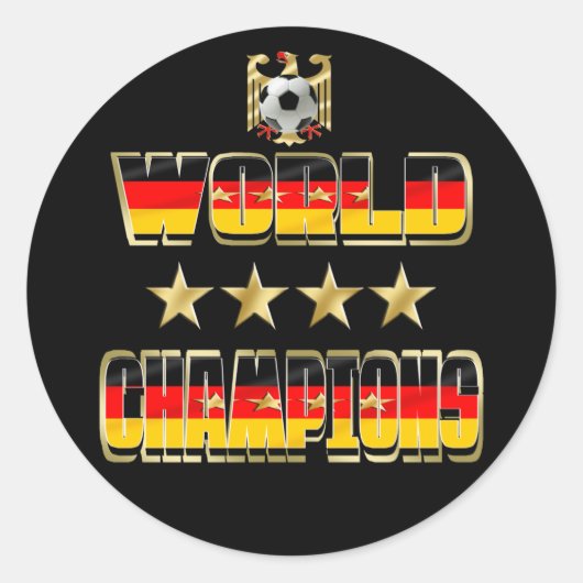 Wereldkampioen Duitsland Fans Flag 2014 Ronde Sticker (Voorkant)