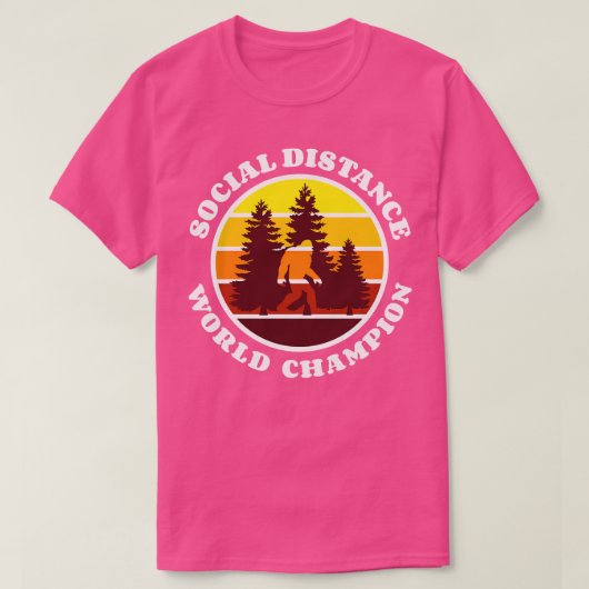 Wereldkampioen Sociale Afstand T-shirt (Design voorkant)