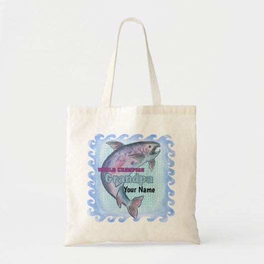 Wereldkampioen vissen opa tote bag (Voorkant)