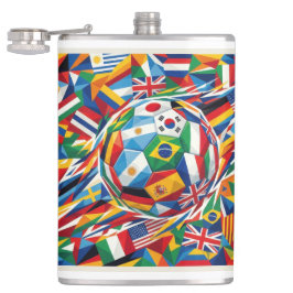 Wereldkampioenschap 2026 Landen Vlag Voetbal Glas  Heupfles
