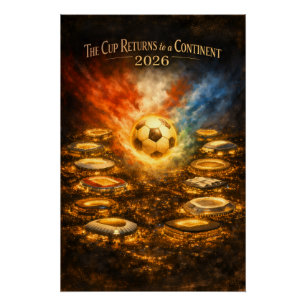 Wereldkampioenschap 2026 Stadion Nacht Voetbal Perfect Poster