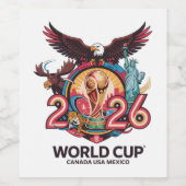 Wereldkampioenschap 2026 wijn etiket (Enkel label)
